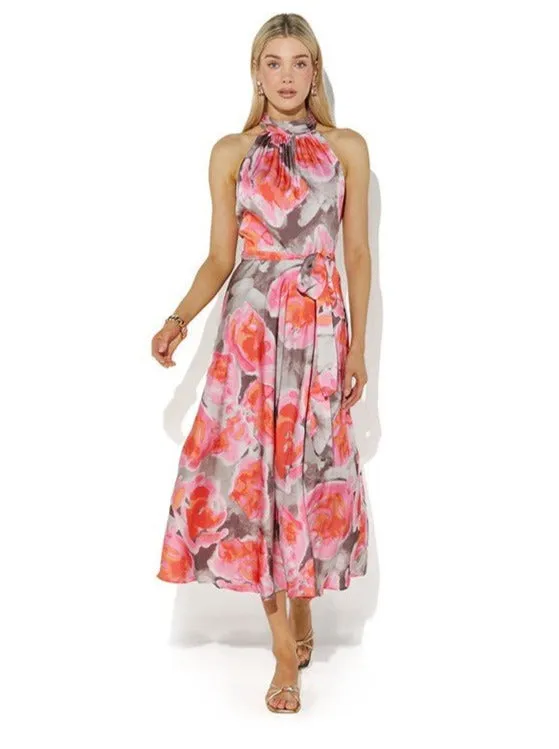 Sage Rosie Print Halter Dress