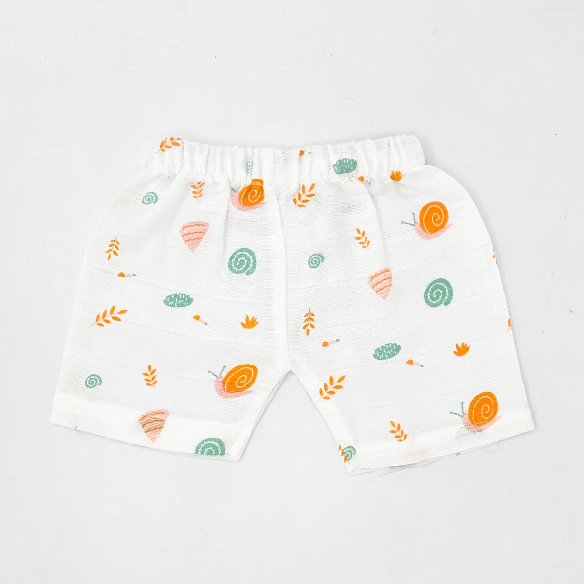 Sleeveless Jabla Co Ord Set / Jabla Shorts - 100% Muslin Cotton -Snail