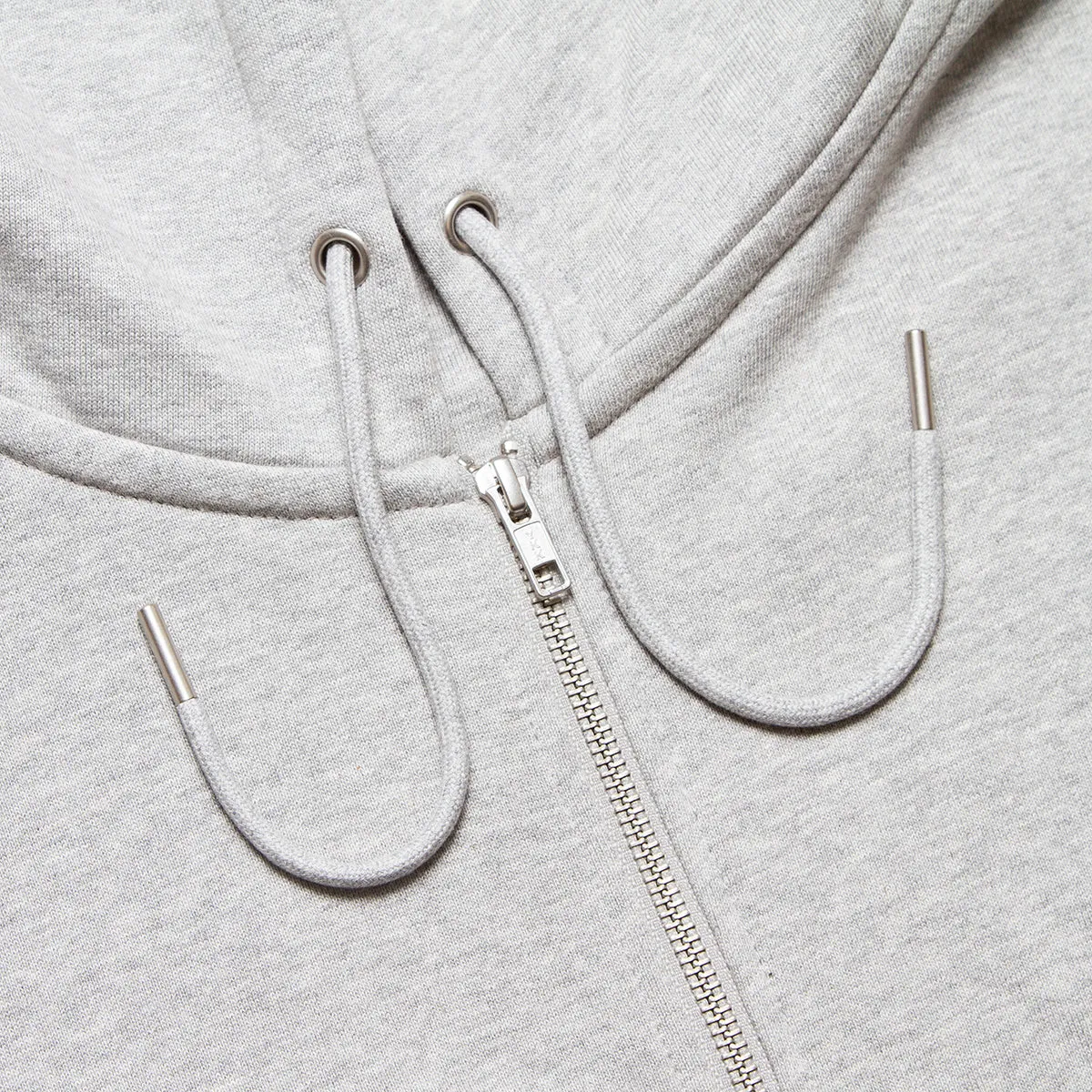 Smiley Crest - Zipped Hood - Grey