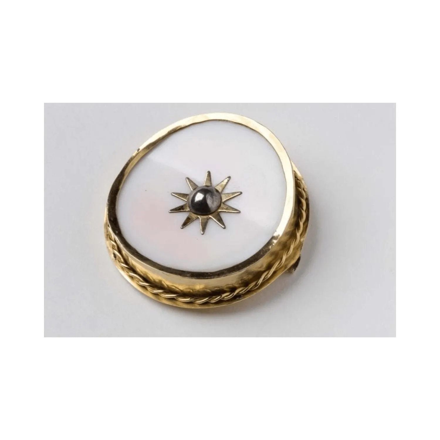 Sterling Silver and Mother of Pearl Star Button Ring