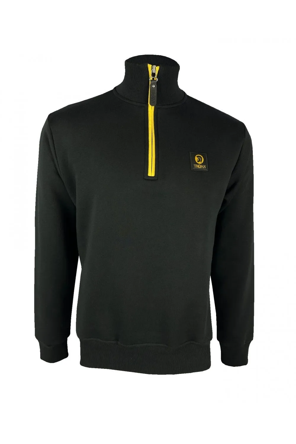 Trojan Records Men's TR8906 1/4 Zip Jumper Black