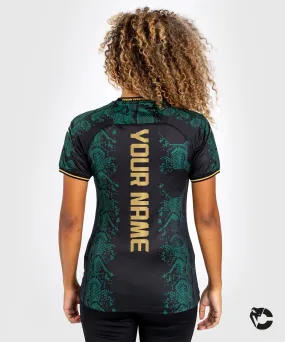 UFC Adrenaline by Venum Personalized Authentic Fight Night Women’s Walkout Jersey Green/Black/Gold - Emerald Edition