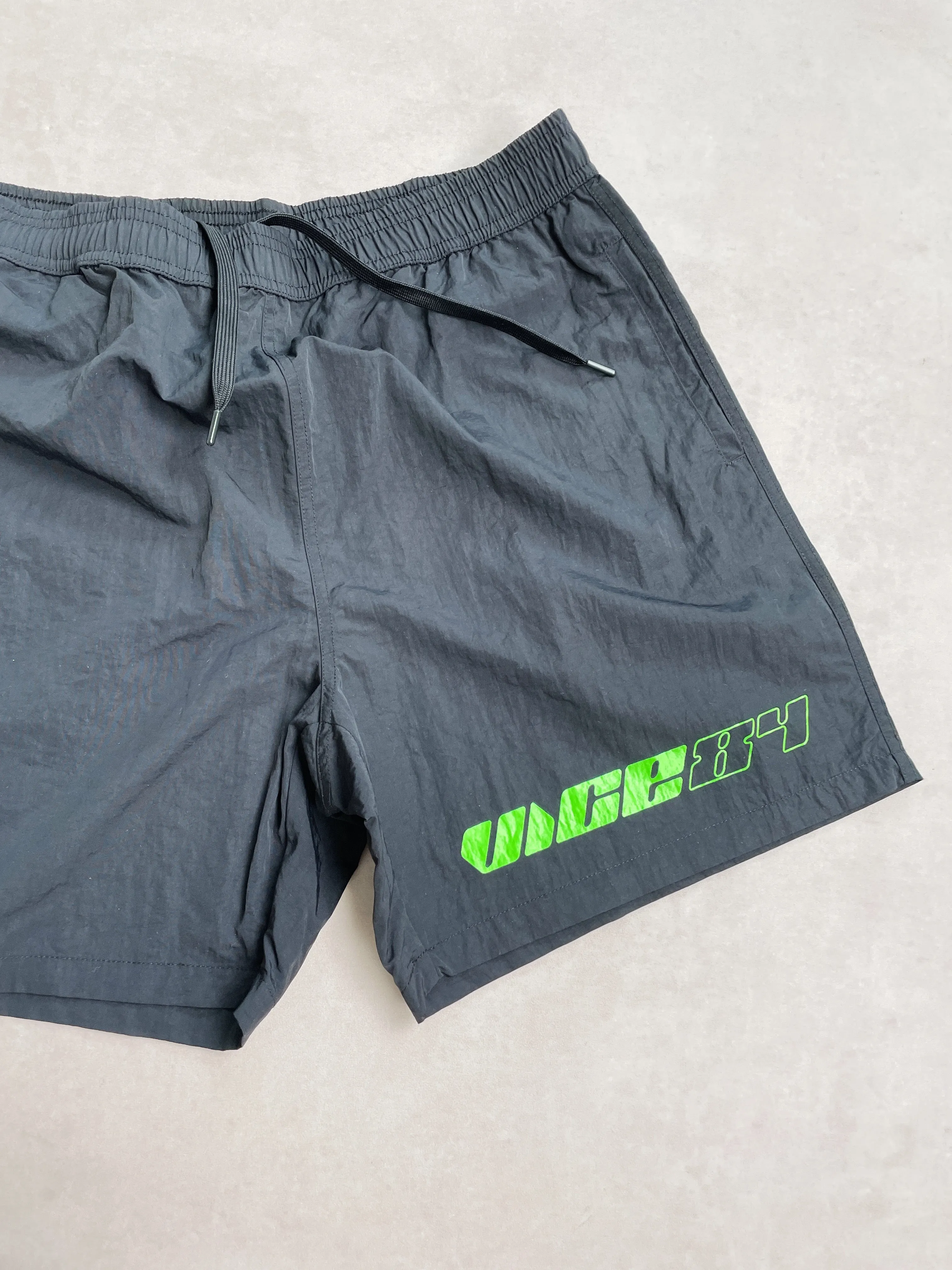 Vice 84 'Racer' Crinkle Recycled Swim Shorts - Black