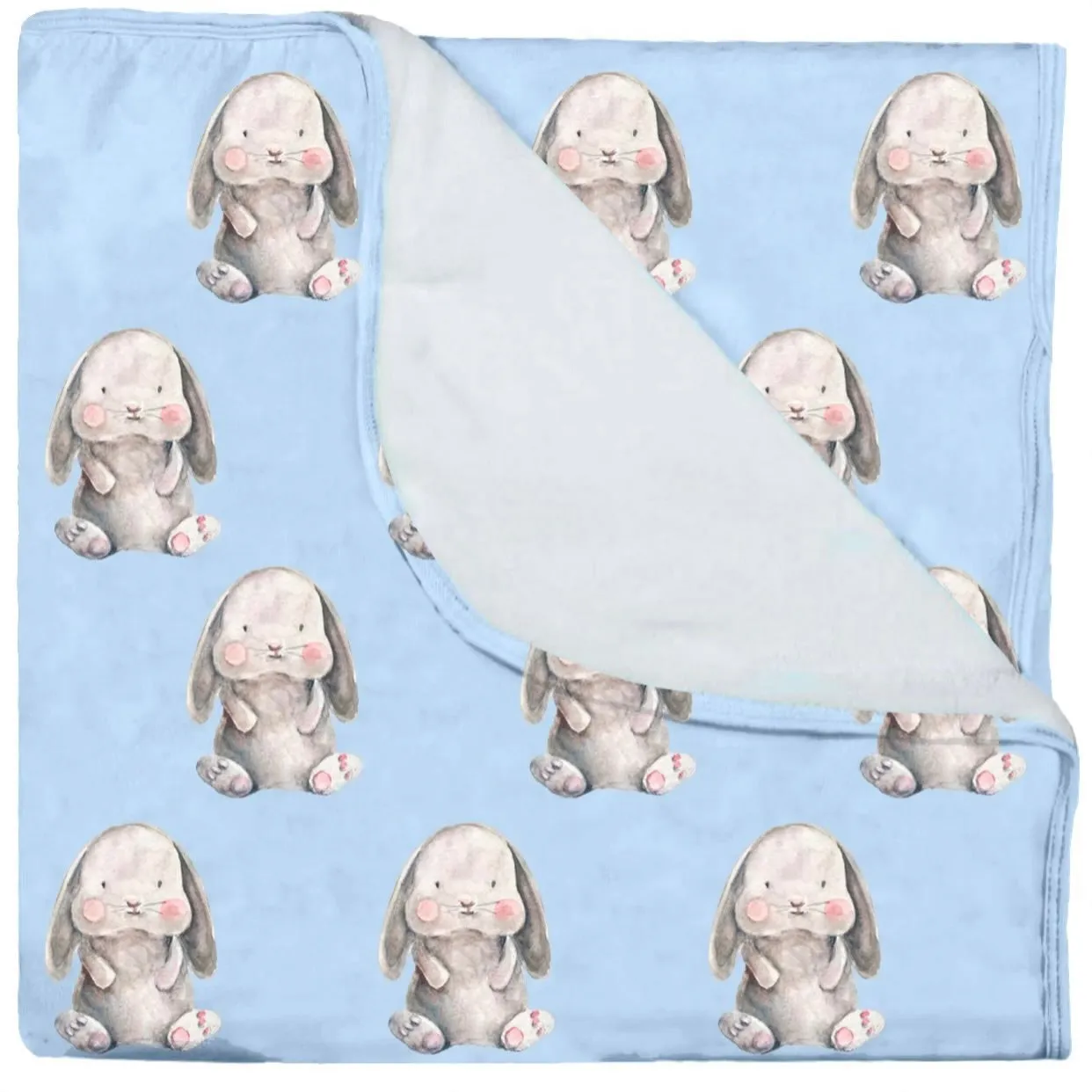 Vintage Blue Bunny Blanket