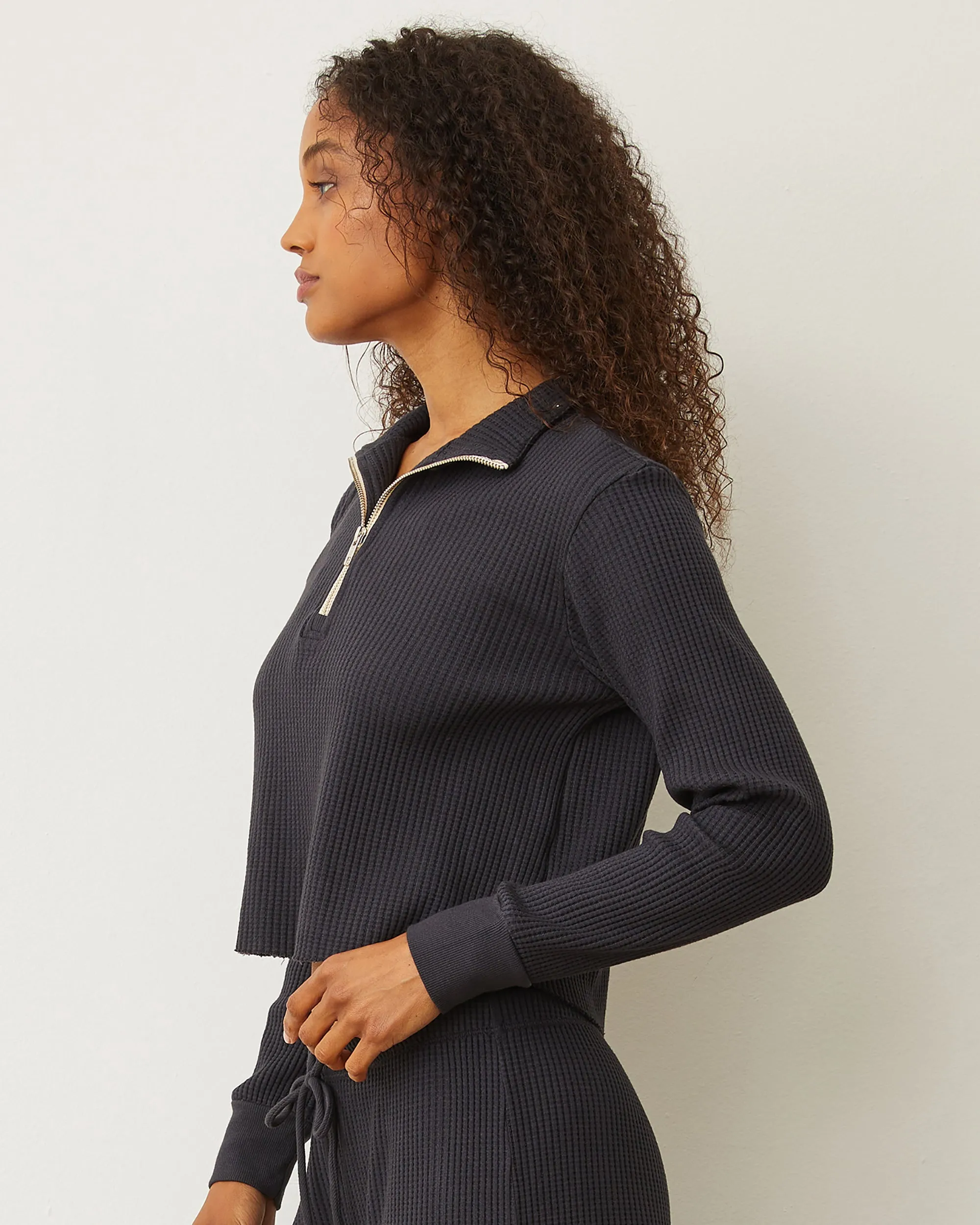 Waffle Half Zip Sweatshirt