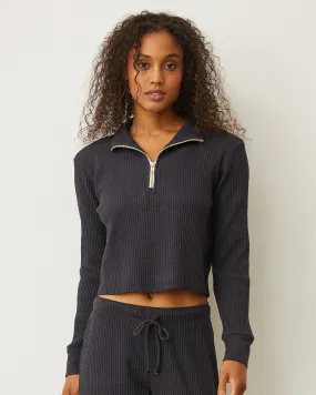 Waffle Half Zip Sweatshirt