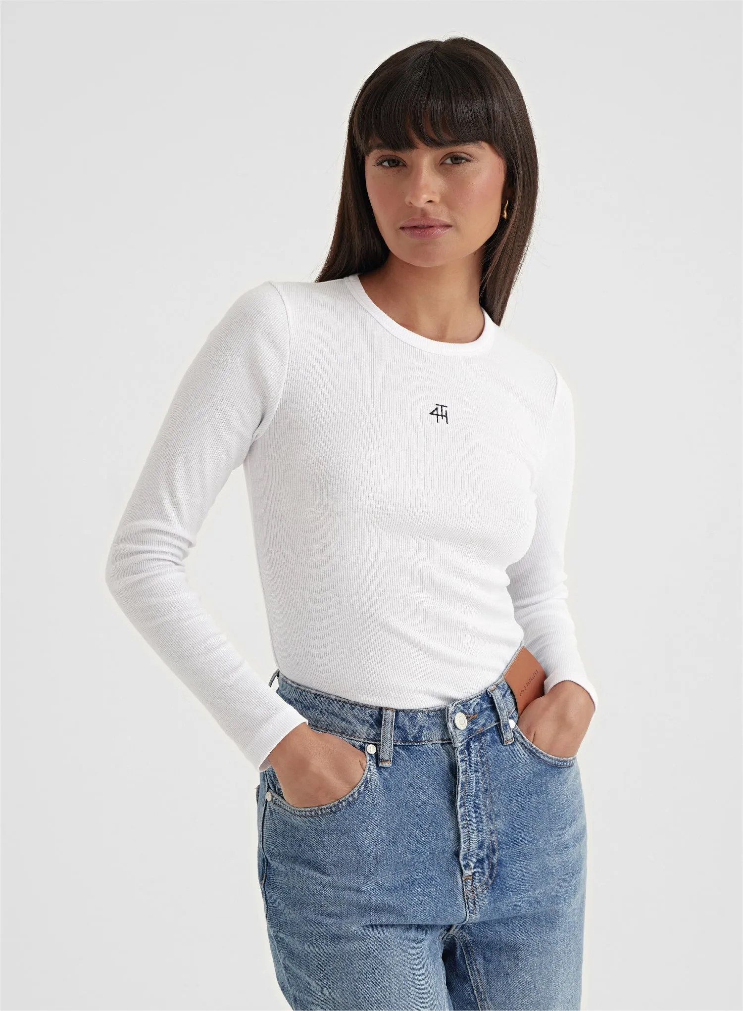 White Long Sleeve Top - Indi