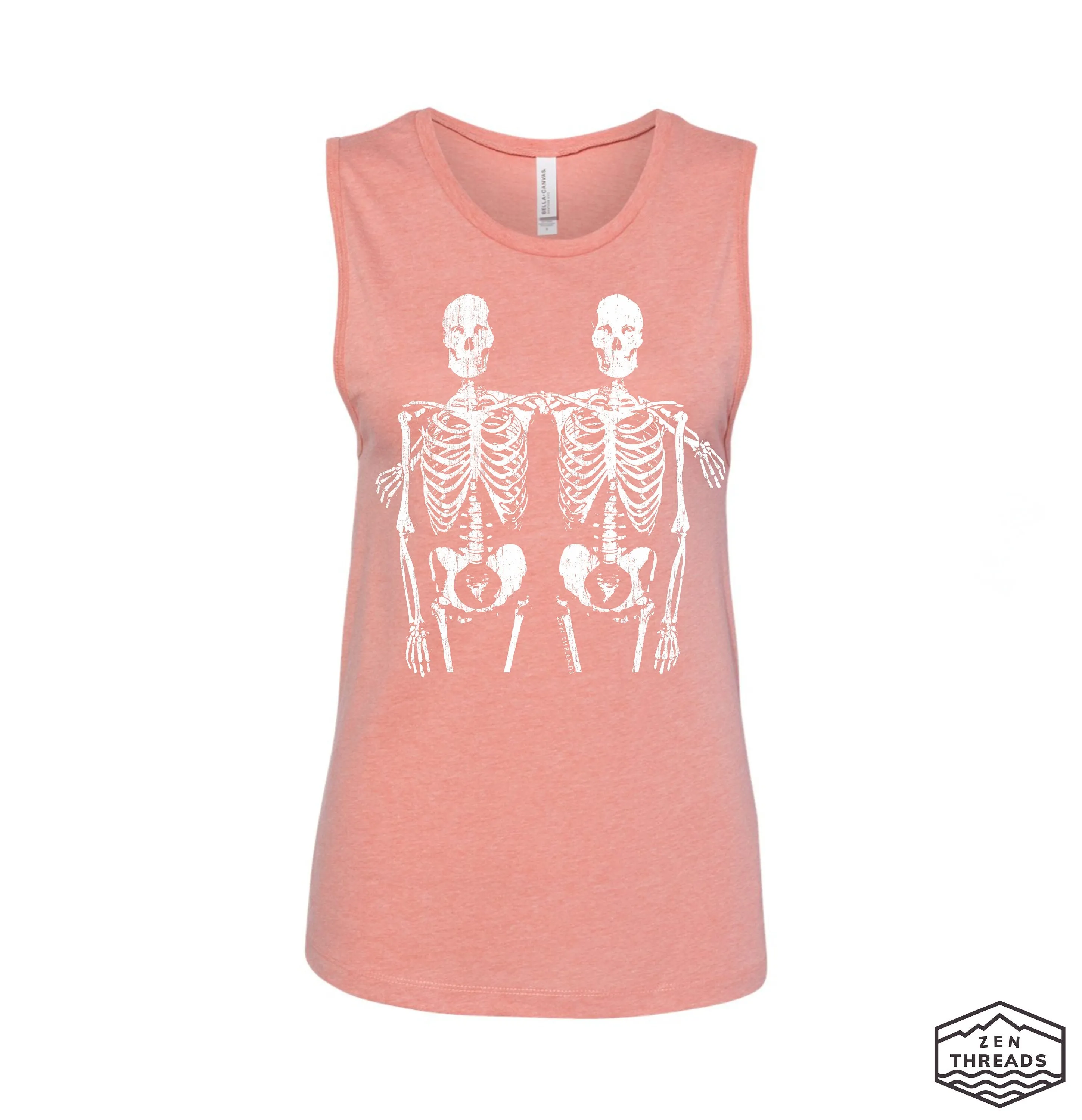 Womens SKELETON Friends Muscle Tank workout fitness tee best friends anatomy t-shirt bones anatomy nurse doctor friendship best halloween